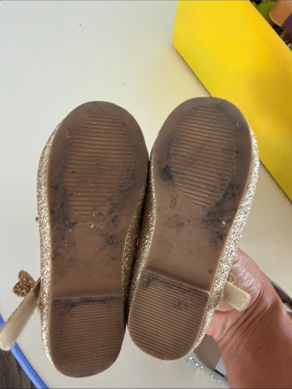 Kids Glitter Mary Jane Shoes - Gold / Silver